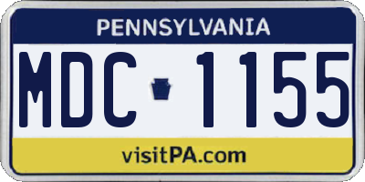 PA license plate MDC1155