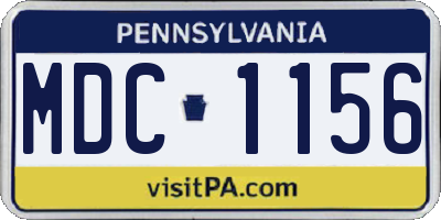 PA license plate MDC1156