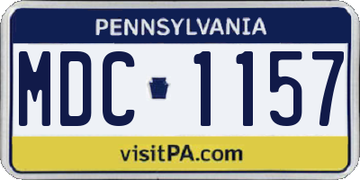 PA license plate MDC1157