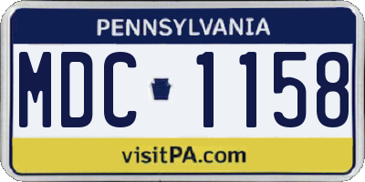 PA license plate MDC1158