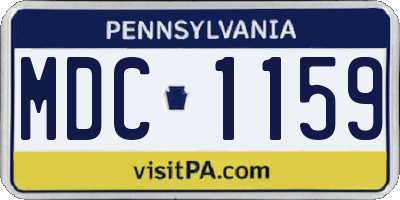 PA license plate MDC1159