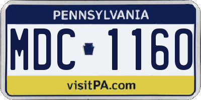 PA license plate MDC1160