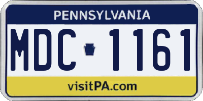PA license plate MDC1161