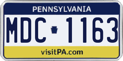 PA license plate MDC1163