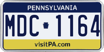 PA license plate MDC1164