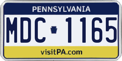 PA license plate MDC1165
