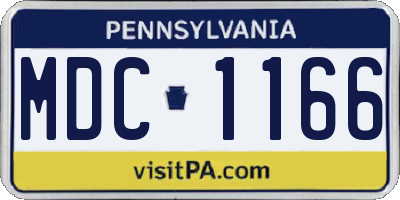 PA license plate MDC1166