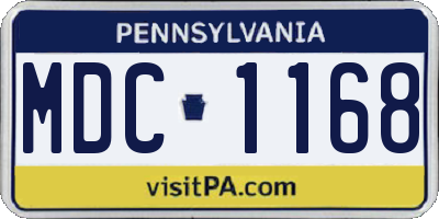 PA license plate MDC1168