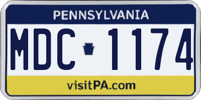 PA license plate MDC1174