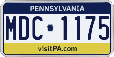 PA license plate MDC1175