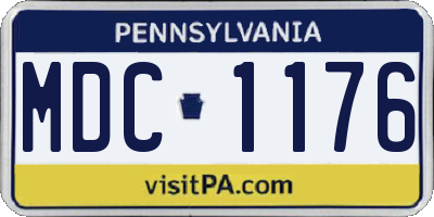 PA license plate MDC1176