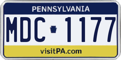 PA license plate MDC1177