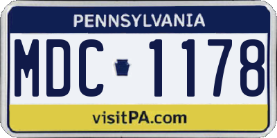 PA license plate MDC1178