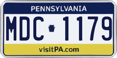 PA license plate MDC1179