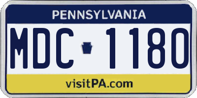PA license plate MDC1180