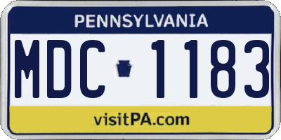PA license plate MDC1183