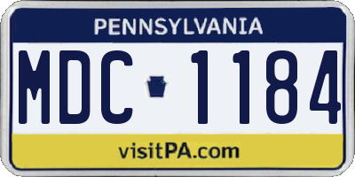 PA license plate MDC1184