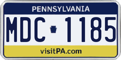 PA license plate MDC1185