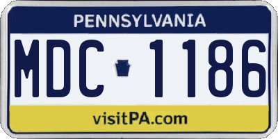 PA license plate MDC1186