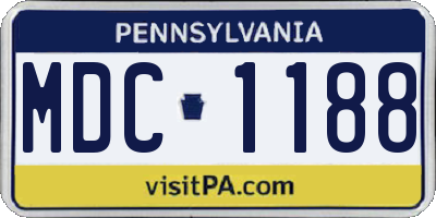 PA license plate MDC1188