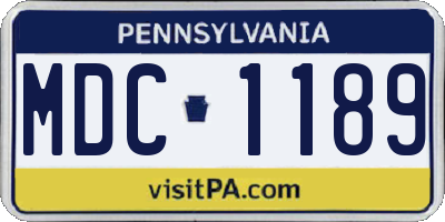 PA license plate MDC1189
