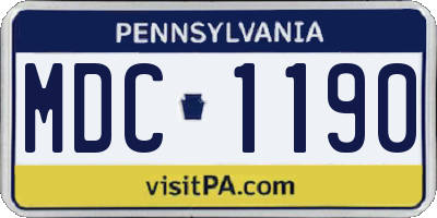 PA license plate MDC1190