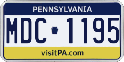 PA license plate MDC1195