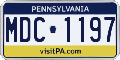 PA license plate MDC1197