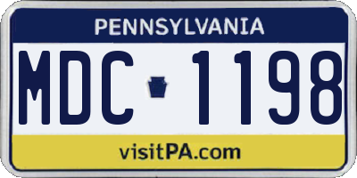 PA license plate MDC1198