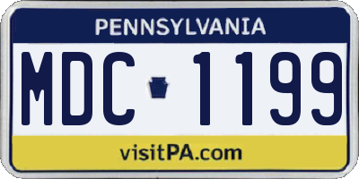PA license plate MDC1199