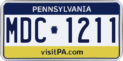PA license plate MDC1211
