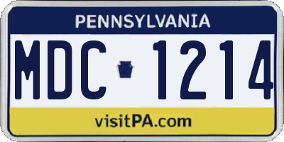 PA license plate MDC1214