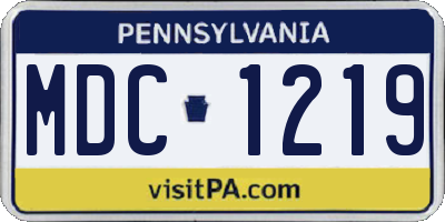 PA license plate MDC1219