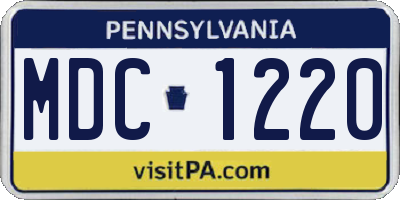 PA license plate MDC1220