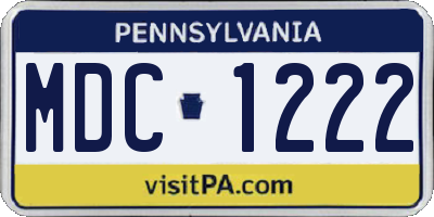 PA license plate MDC1222