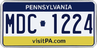 PA license plate MDC1224