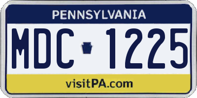 PA license plate MDC1225