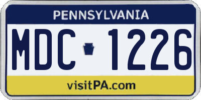 PA license plate MDC1226