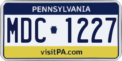 PA license plate MDC1227