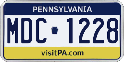 PA license plate MDC1228