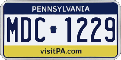PA license plate MDC1229