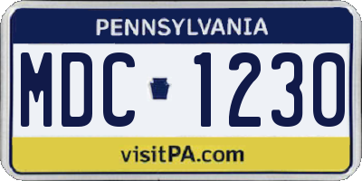 PA license plate MDC1230