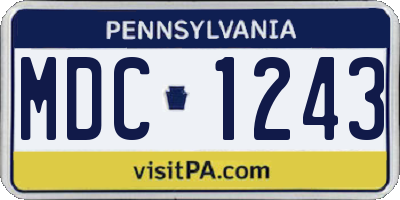 PA license plate MDC1243
