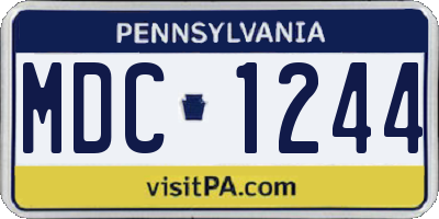 PA license plate MDC1244