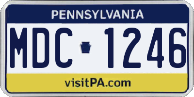 PA license plate MDC1246