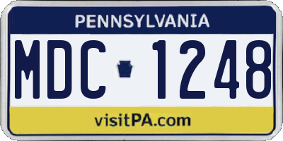 PA license plate MDC1248