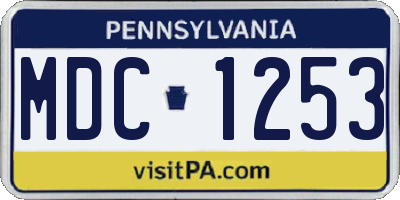 PA license plate MDC1253