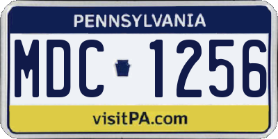 PA license plate MDC1256