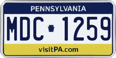 PA license plate MDC1259