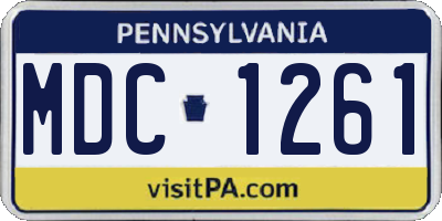 PA license plate MDC1261